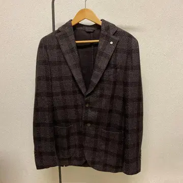 슬림핏 체크 무늬 자켓
