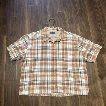 00s Arrow 짧은 기장 박스컷 반팔 체크 셔츠 cityboy