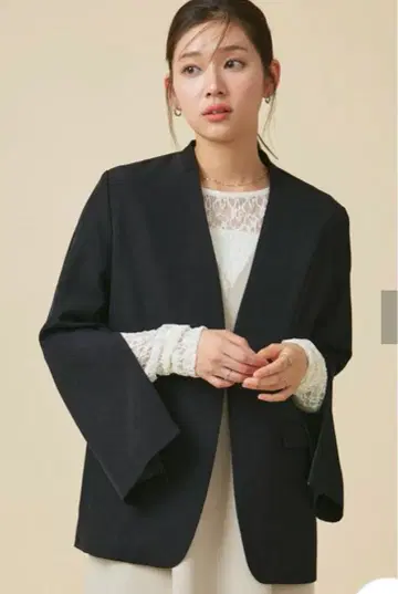 2way 슬리브 노카라 자켓