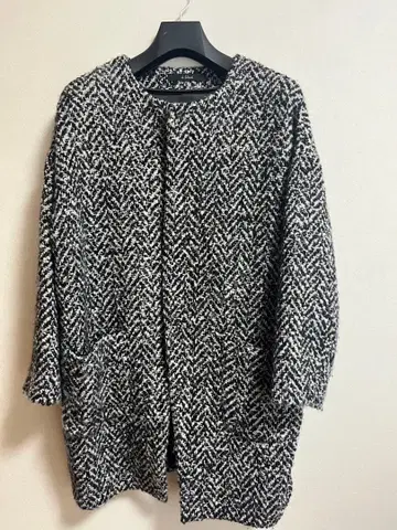 [ le glazik ] 헤링본 트위드 롱 코트