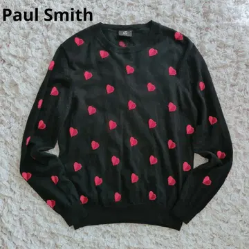 Paul Smith 하트 모티브 자수 블랙 긴팔 니트