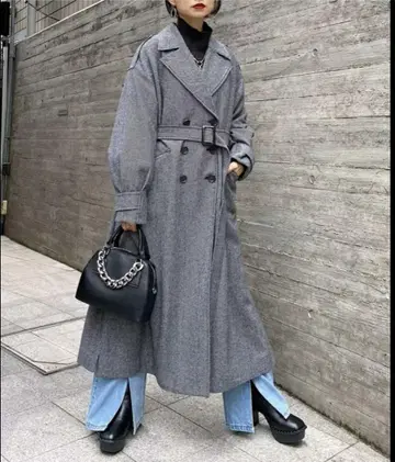 PAGEBOY 그레이 롱 코트