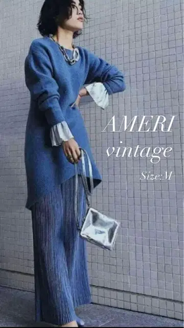 [Ameri Vintage] OTONA PLEAT PANTS 블루