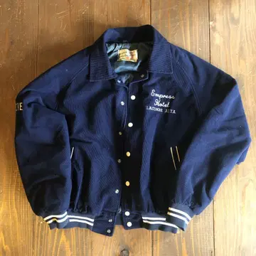 빈티지 코듀로이 바시티 자켓 네이비 90s 80s 70s