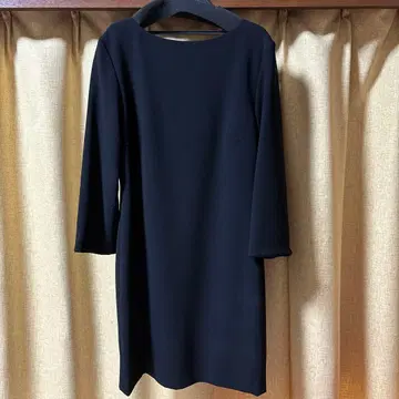 블랙 7부 소매 원피스 A라인