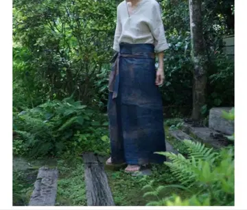 네이비 나염 스커트