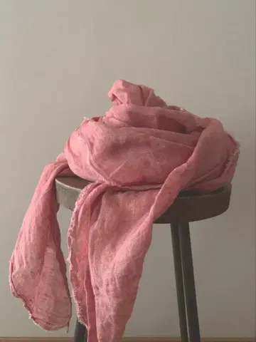 Veritecoeur 대형 린넨 스톨 핑크