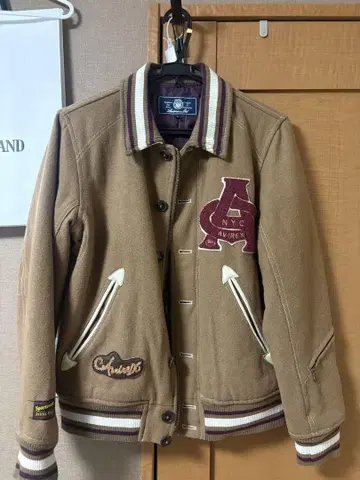 Avirex 브라운 바시티 자켓 L