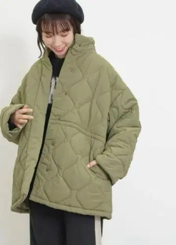 Samansa Mos2 발라클라바 부착 허리 드로스트 퀼트 코트