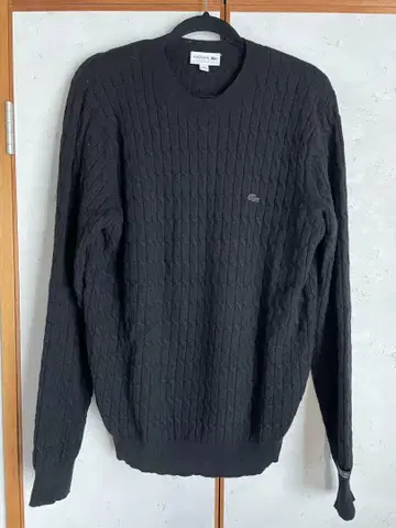 라코스테 캐시미어 혼방 케이블 크루넥 니트 블랙 5 일본 L~XL