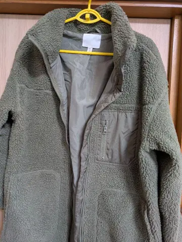 H&M 카키 보아 코트