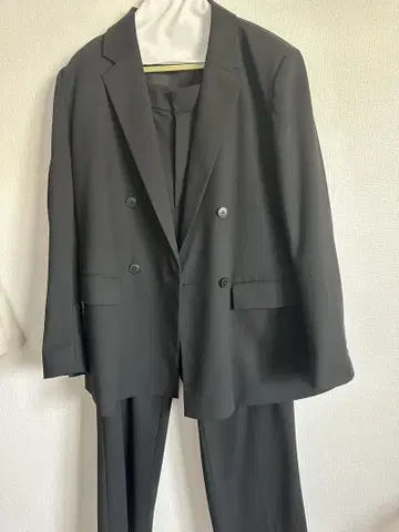 블랙 더블 브레스트 수트 상하의