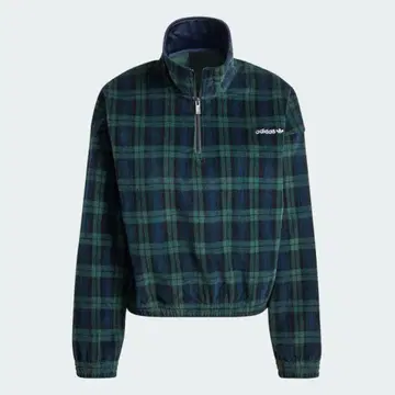 adidas 코듀로이 타탄 체크 하프 지퍼 탑 2XL