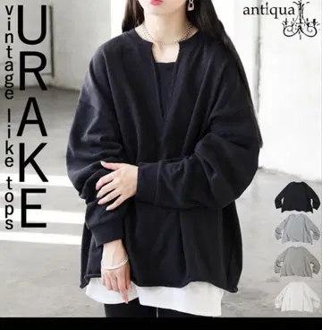 antiqua 쭈리 상의 맨투맨 빈티지 블랙