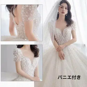 웨딩드레스 한국 스타일 드레스 촬영용 결혼식 2부 드레스 파니에 포함