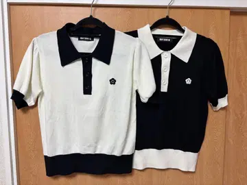 MARY QUANT 바이컬러 데이지 폴로 풀오버 2종 세트