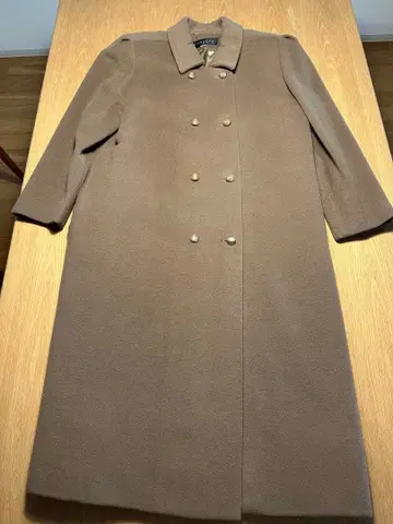 울 혼방 더블 브레스트 롱 코트