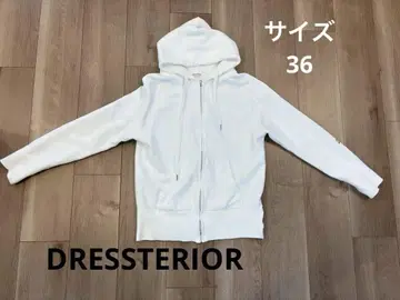 새상품급 DRESSTERIOR 라이트 쭈리 집업 후드티 화이트 36(S)