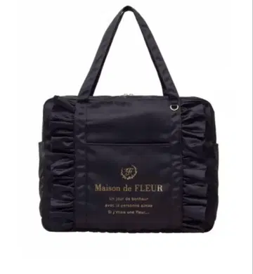 Maison de FLEUR EC 한정판 새틴 프릴 캐리온 백 블랙