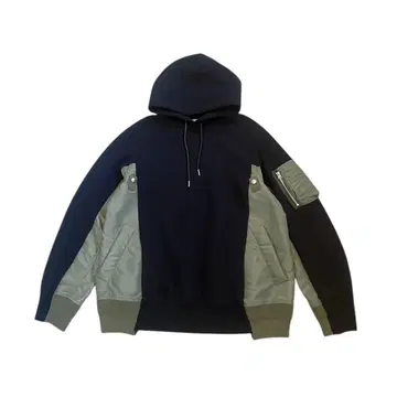 sacai Sponge Sweat x Nylon Twill Hoodie