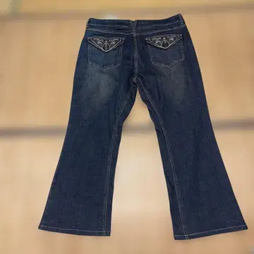 자수 부츠컷 데님 빅 사이즈 W92