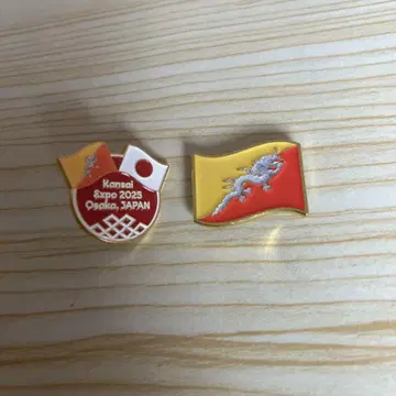 오사카 간사이 만박 EXPO 2025 부탄관 핀 배지 2개
