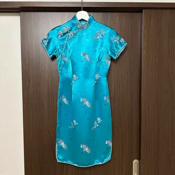 타임세일 터콰이즈 자수 차이나 드레스 코스프레 익명 즉시 발송