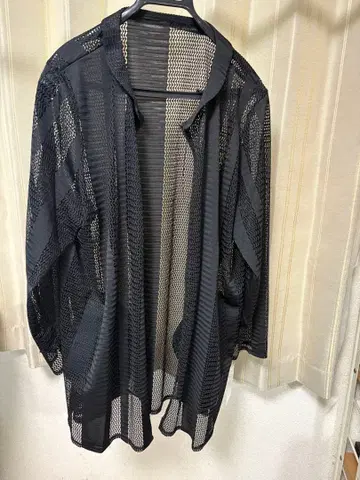 [ 미사용 새상품 ] 블랙 메쉬 가디건 ( 4L ) 포켓, 지퍼 포함!