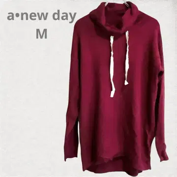 new day M 버건디 하이넥 니트