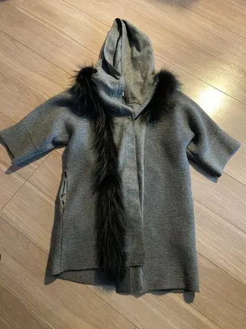 FABIANA FILIPPI 후드 부착 판초 그레이