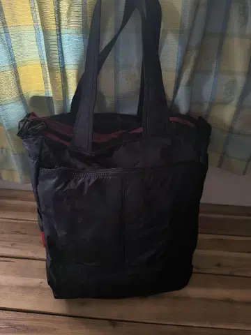 블랙 나일론 지퍼 토트백