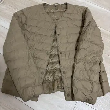 미사용품 UNIQLO 유니클로 퍼프 테크 컴팩트 자켓 베이지 S