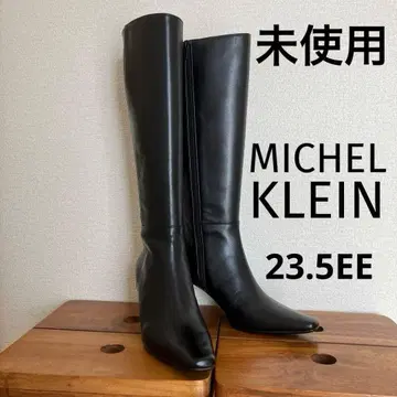 [ 미사용 ] MICHEL KLEIN 가죽 롱 부츠 블랙 23.5EE