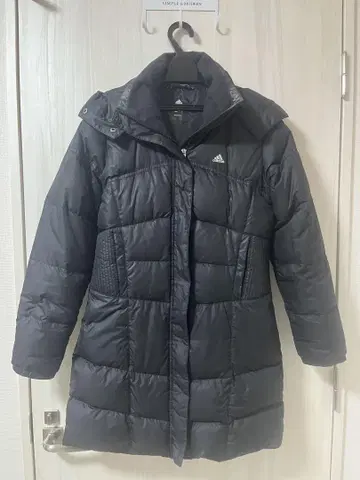 adidas 후드 부착 다운 자켓 블랙