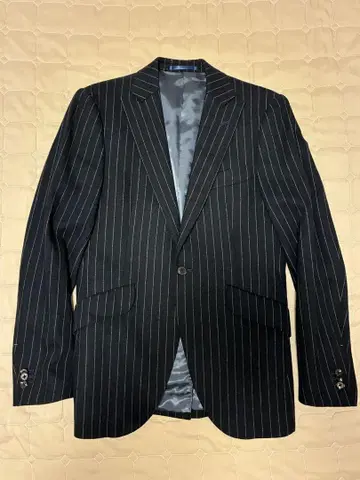 울 100% 스트라이프 테일러 자켓