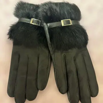 가죽과 퍼의 겨울용 장갑