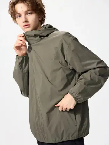 유니클로 포켓터블 UV컷 후드티 NANODESIGN 4XL 올리브