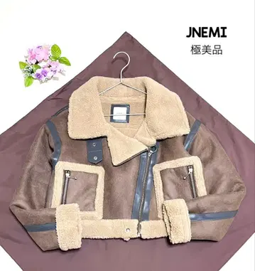 JUEMI 무스탕 자켓 새상품급 에코 무스탕 라이더 보아 자켓