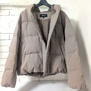COMME CA ISM 여성용 후디드 숏 다운 브라운 M 사이즈