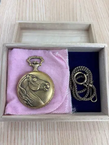 말 조각 시티즌 회중시계 체인 포함