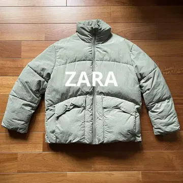 [ ZARA ] 충전솜 다운 자켓 올리브 그린 S 패디드 블루종