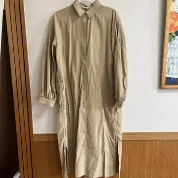 MOUSSY 베이지 셔츠 원피스 긴팔