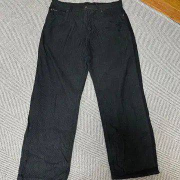 Calvin Klein Jeans 블랙 와이드 스트레이트 레그 팬츠