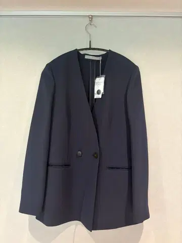 theory luxe 노카라 더블 버튼 자켓