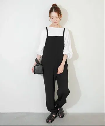 ANTGAUGE 블랙 살로펫 오버롤