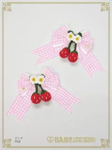 흔들흔들 딸기의 Happy Berry Present 깅엄 리본 클립