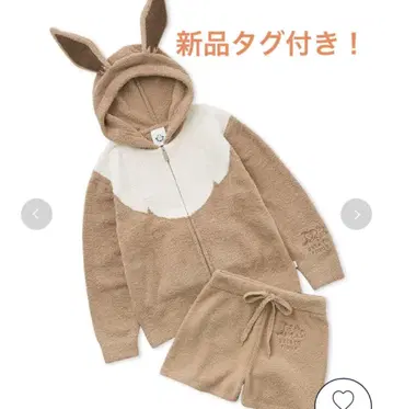 새상품 택 포함 [포켓몬 슬립] 베비모코 이브이 후드티 & 숏팬츠 세트