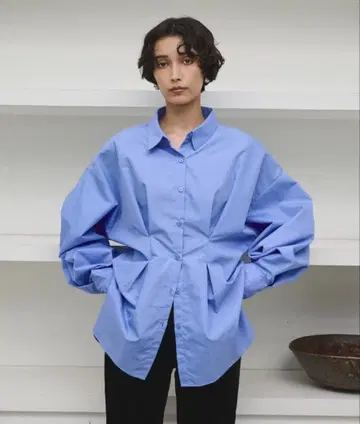 [ 완판템 ] 허리 턱 컬러 셔츠 허리 턱 오버 사이즈 브로드 셔츠