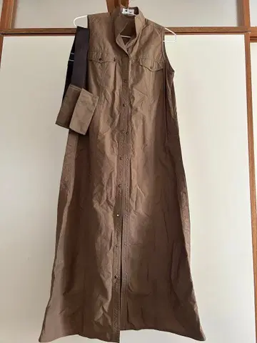 HIROKO KOSHINO 슬리브리스 셔츠 원피스