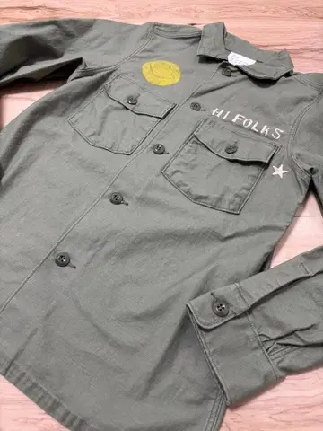 DENIMDUNGAREE 스마일 프린트 자수 shirt 자켓